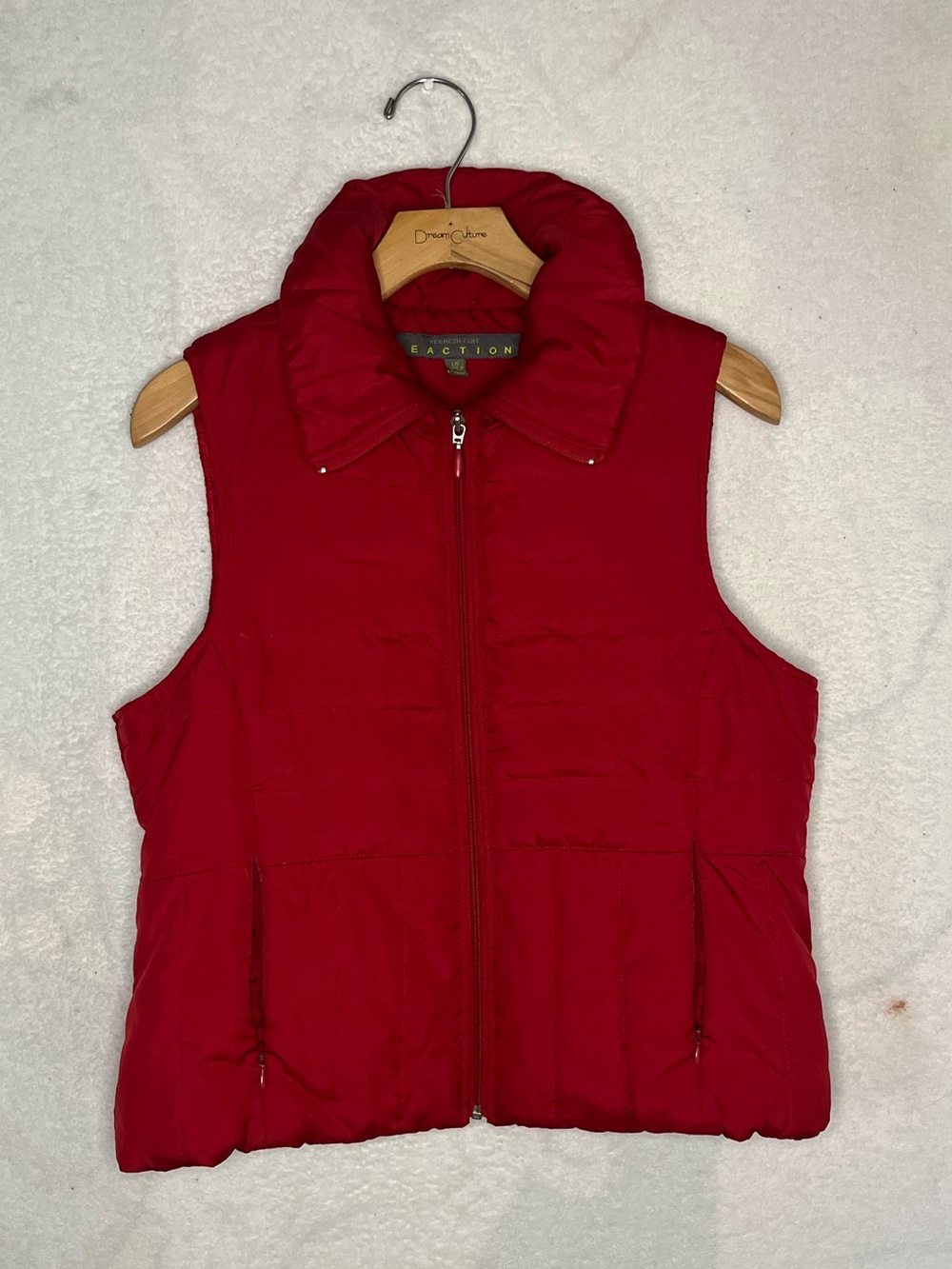 Kenneth Cole Reaction Red Quilted Puffer Vest Size Large